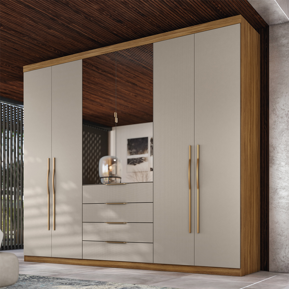 Guarda-Roupa Casal 6 Portas 4 Gavetas Giardino Demóbile Roupeiro