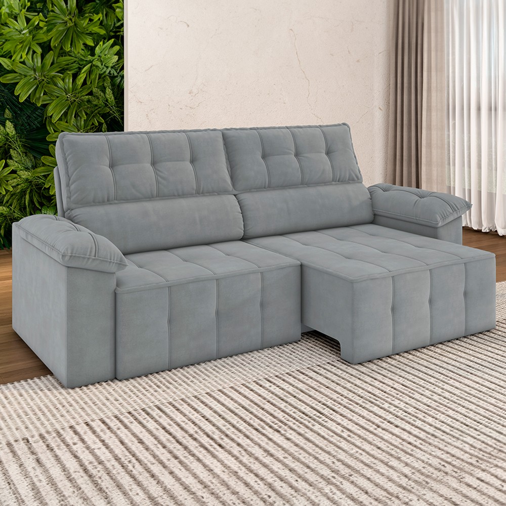 Sofá Retrátil e Reclinável 220 cm Santorini Besthouse