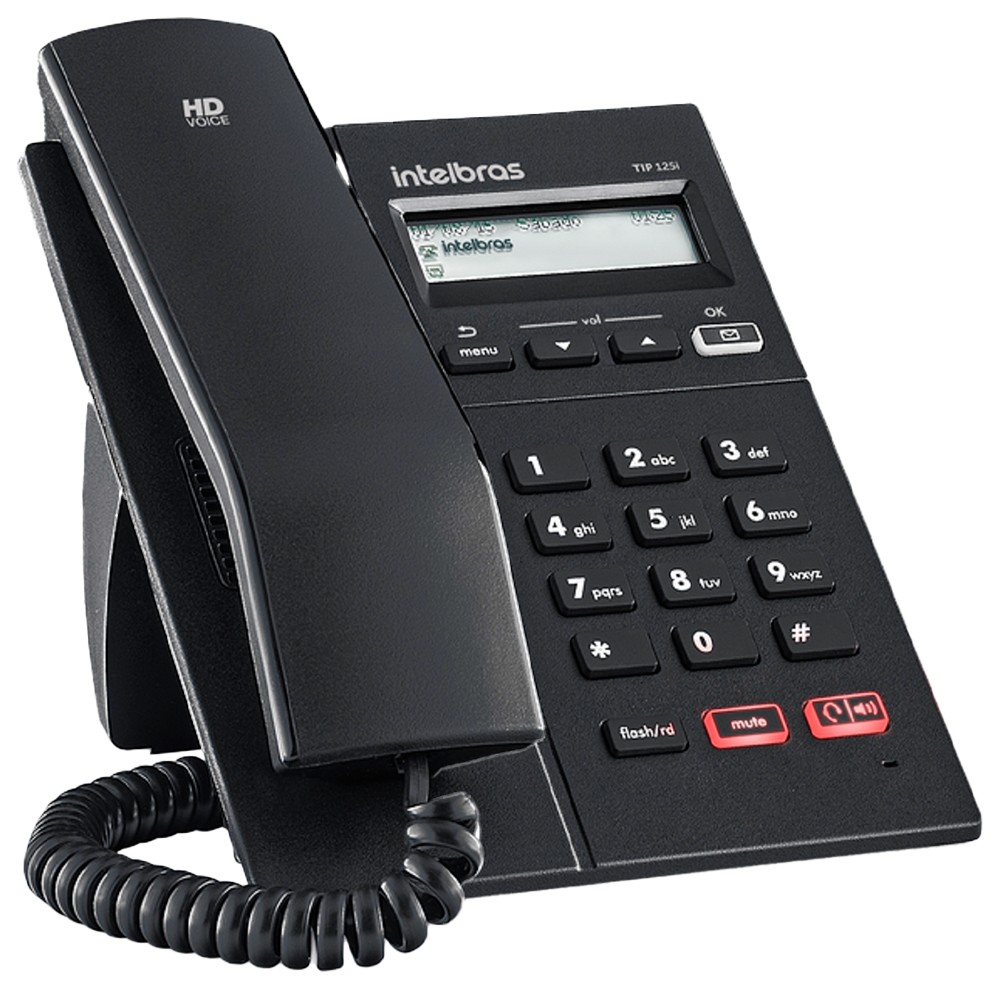 Telefone Intelbras IP TIP125i com Fio