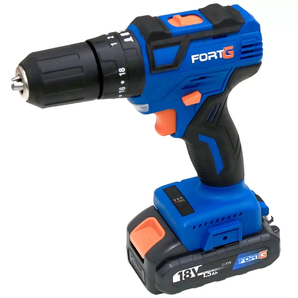 Furadeira/Parafusadeira Impacto Brushless à Bateria 18V Li-Ion 45Nm 1/2 Pol. com Carregador Bivolt e Bateria – FORTGPRO-FG3006