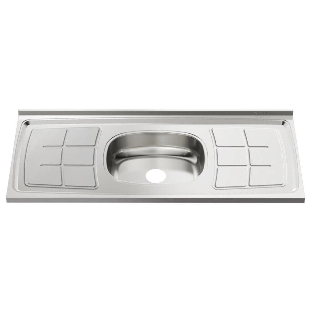 Pia Inox Ghel Plus 1500X530X95mm Cuba Central N4 Escorredor concretada sem Válvula