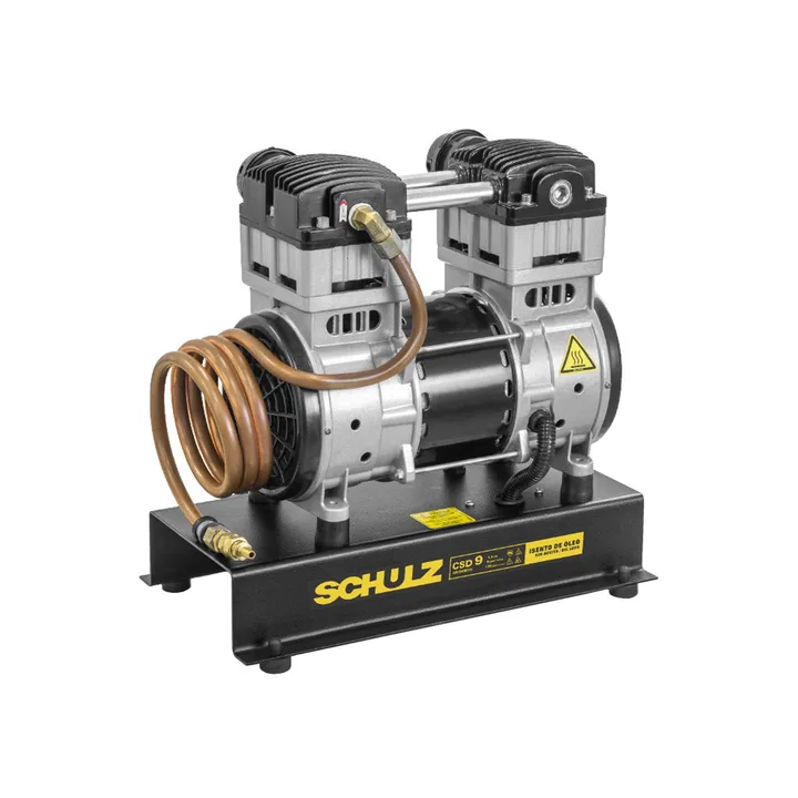 Compressor de Ar Direto 1,5HP Schulz CSD 9|AD Isento de Óleo com Base Profissional