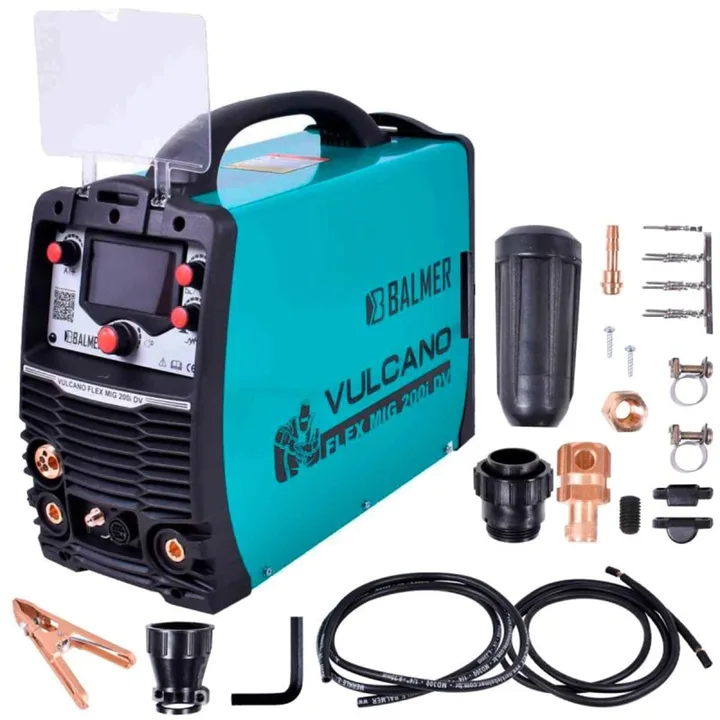 Máquina de Solda Multiprocesso 200A Eletrodo, TIG e MIG/MAG Vulcano Flex Mig 200I DC BALMER