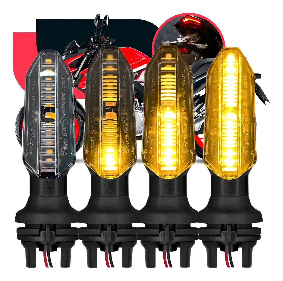 Kit 4 Pisca Seta De Led Cb250 Twister Cg Titan Fan Start 160