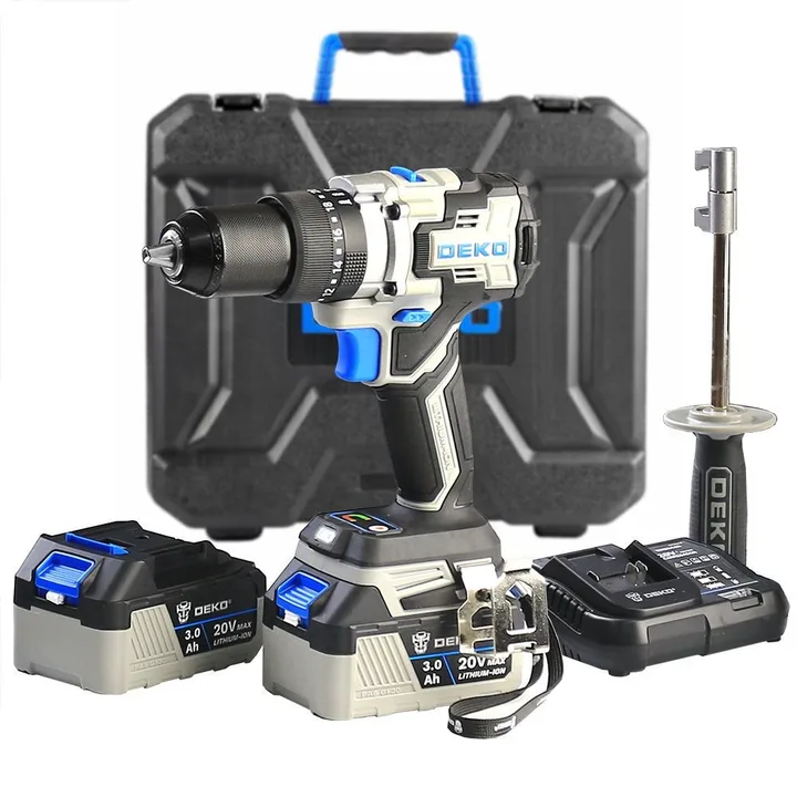 Parafusadeira Furadeira Impacto Brushless High Torque 1/2 pol 120Nm 2 Baterias 3Ah e Maleta DEKO-DKBL20XP01S4