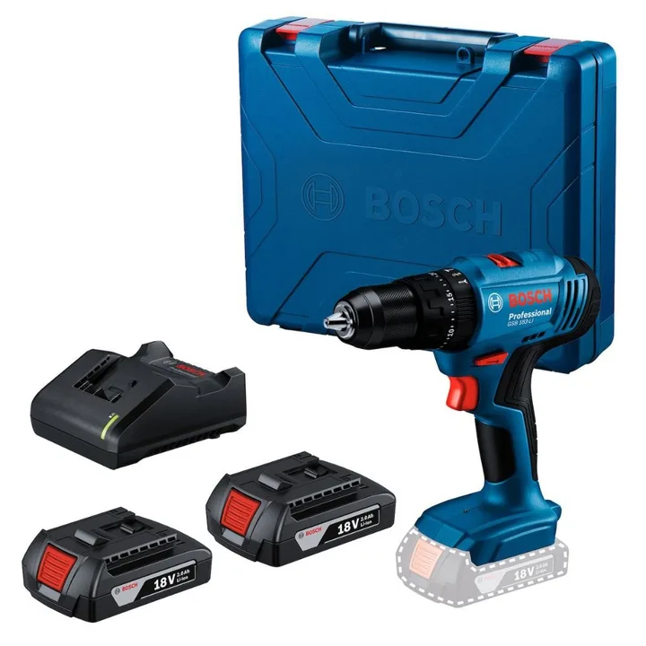 Parafusadeira e Furadeira de Impacto 1/2 Pol 18V com 2 Baterias 2,0Ah Carregador e Maleta GSB 183-LI BOSCH-06019K91E2-000