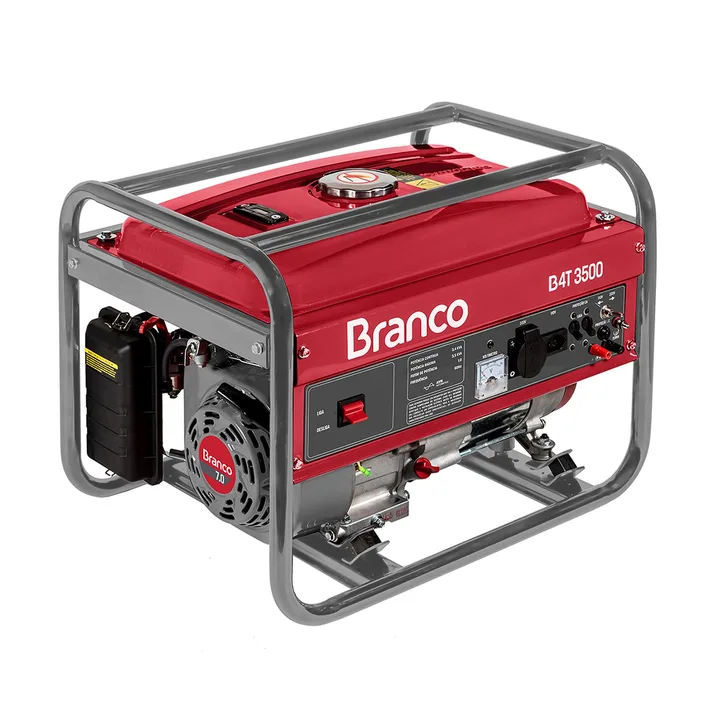 Gerador de Energia a Gasolina Aberto 3,5 Kva com AVR B4T-3500 Branco