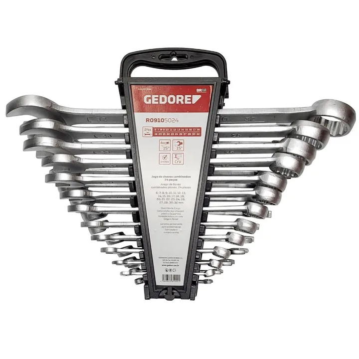 Jogo de Chave Combinada de 6-22mm com 17 Peças GEDORE RED-R09105017