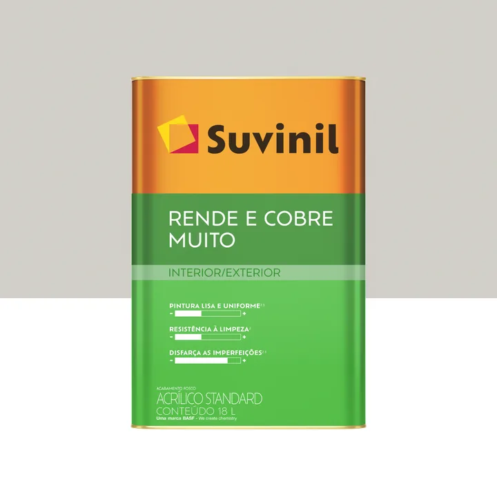 Tinta Acrílica Fosca para Parede Interna e Externa Suvinil Standard Cromio 18L