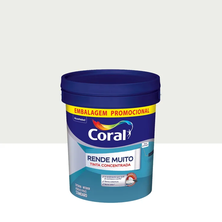Tinta Acrílica Fosca para Parede Interna e Externa Coral Rende Muito Standard Branco Gelo 20L