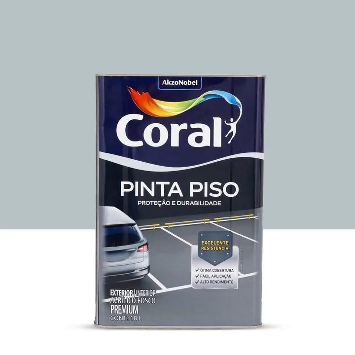 Tinta Fosca Pinta Piso Premium Internas e Externas Cinza Médio 18L Coral