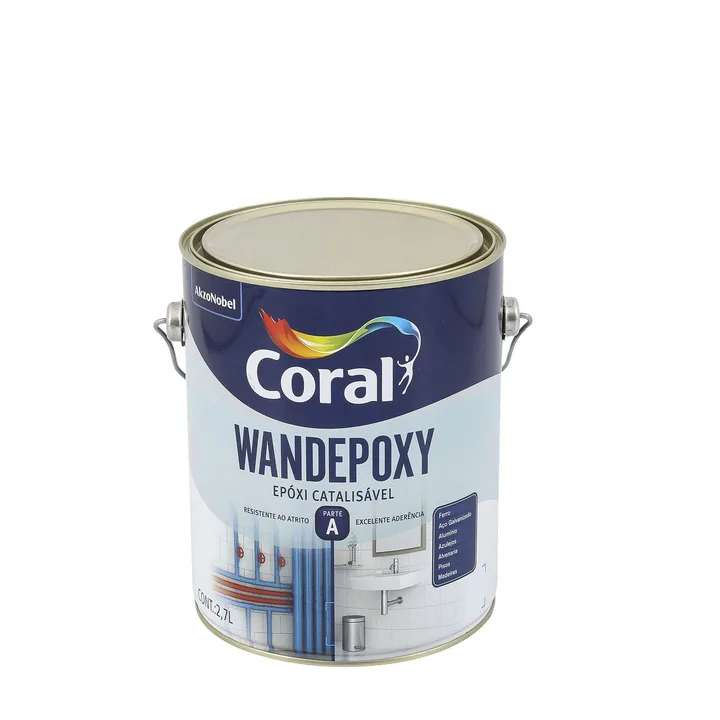 Tinta Esmalte Sintético Base Solvente Wandepoxy Brilhante Cinza 2,7L Coral
