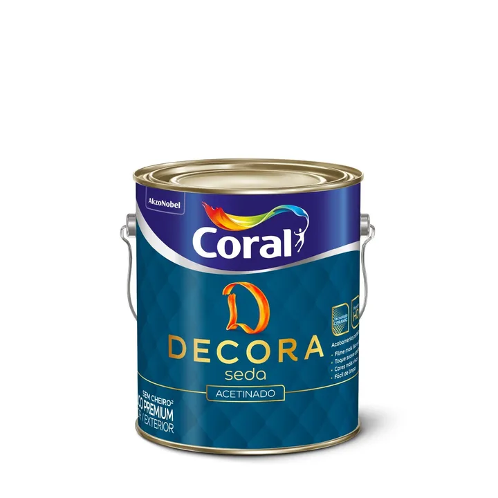 Tinta Acrílica Acetinada para Parede Interna e Externa Coral Decora Premium Papel Picado 3,6L