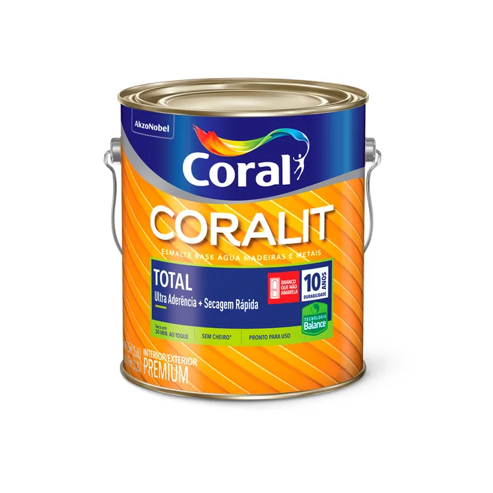 Tinta Esmalte Base Água Coralit Fosco Preto 3,6L Coral