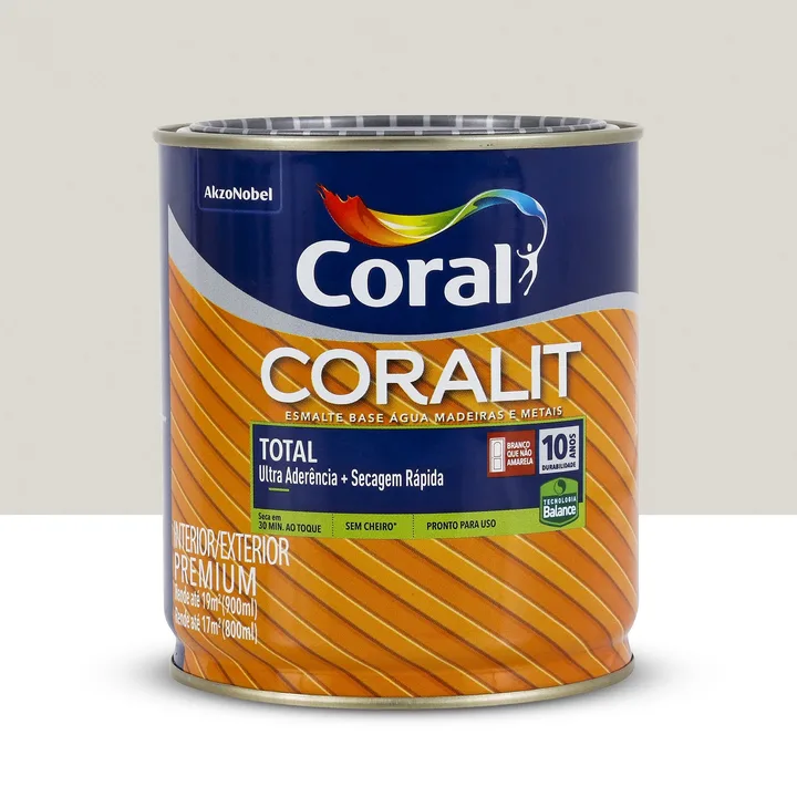 Tinta Esmalte Base Água Coralit Acetinado Branco Gelo 900ml Coral