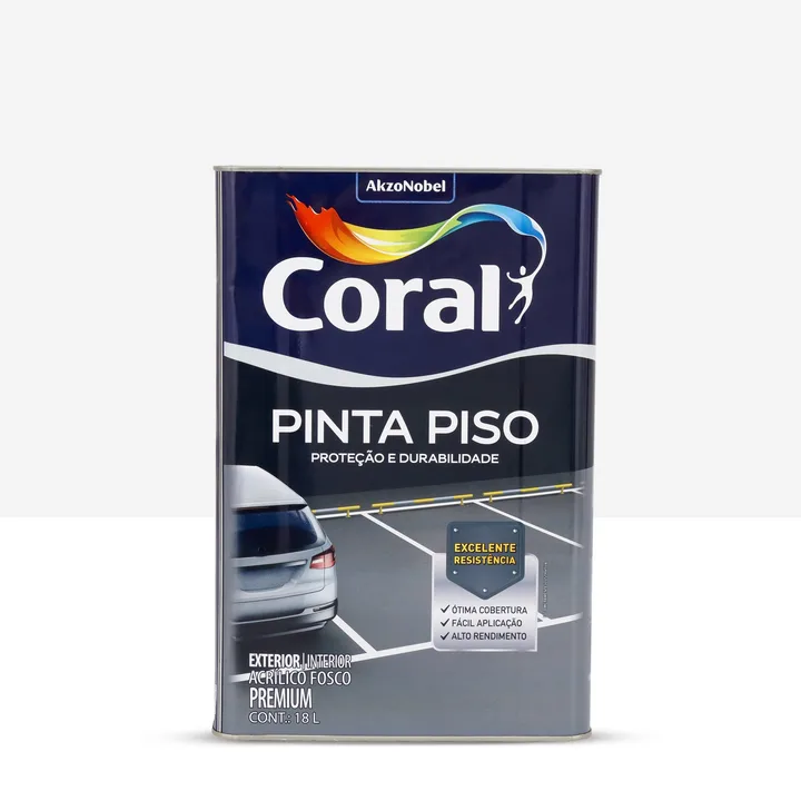 Tinta Fosca Pinta Piso Premium Internas e Externas Branco 18L Coral