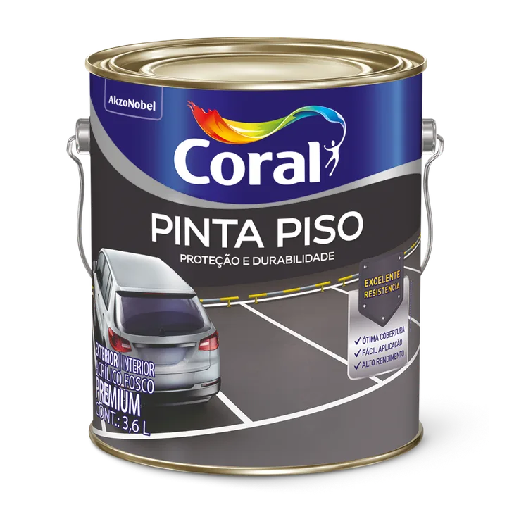 Tinta Fosca Pinta Piso Premium Internas e Externas Cinza Médio 3,6L Coral