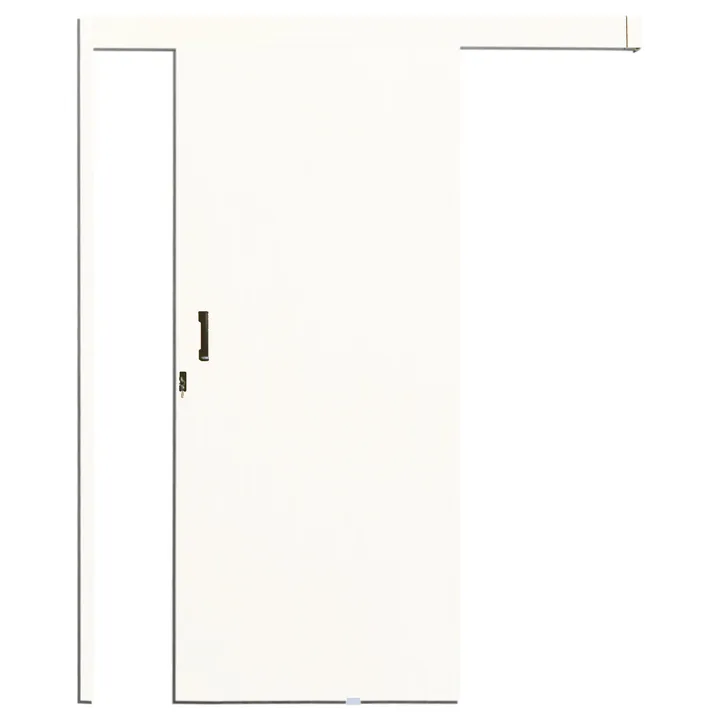 Kit Porta Sobrepor Madeira de Correr Direito Branco 215x80cm Colméia com Batente Lisa MGM