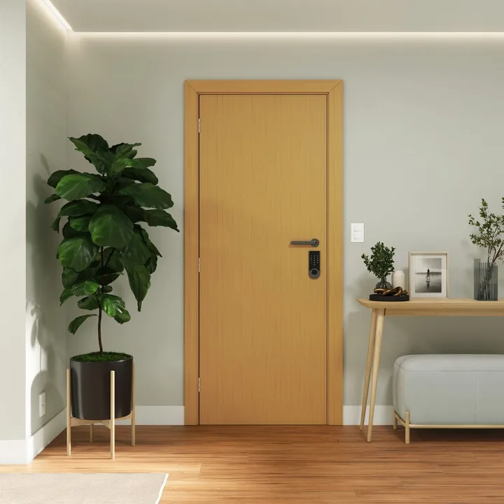 Kit Porta Madeira de Giro Direito|Esquerdo Curupixá 210x70cm Sarrafeada Batente 7,5 a 16cm Vivace UV Lisa Artens