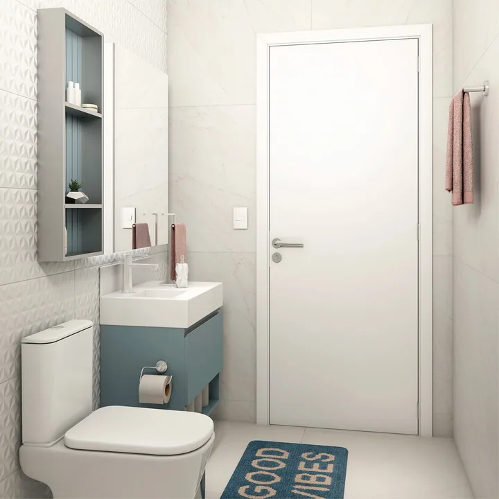 Folha de Porta Madeira de Giro ou Correr Branco 210x62cm Sarrafeada Vivace UV Lisa Artens