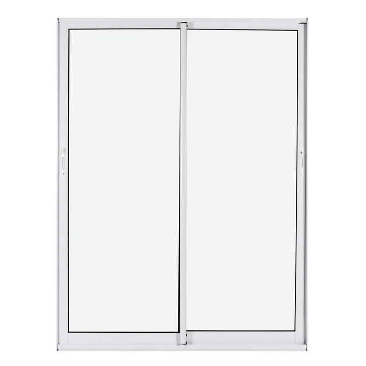 Porta Balcão de Correr 2 Folhas Alumínio Branco com Vidro Transparente 2,14x1,60m Vivace Isoxa