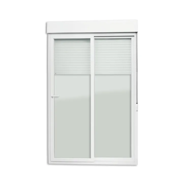 Porta Balcão de Correr 2 Folhas PVC Branco 2,30x2,00m Abertura Central Linha Smart Solutions Brimak