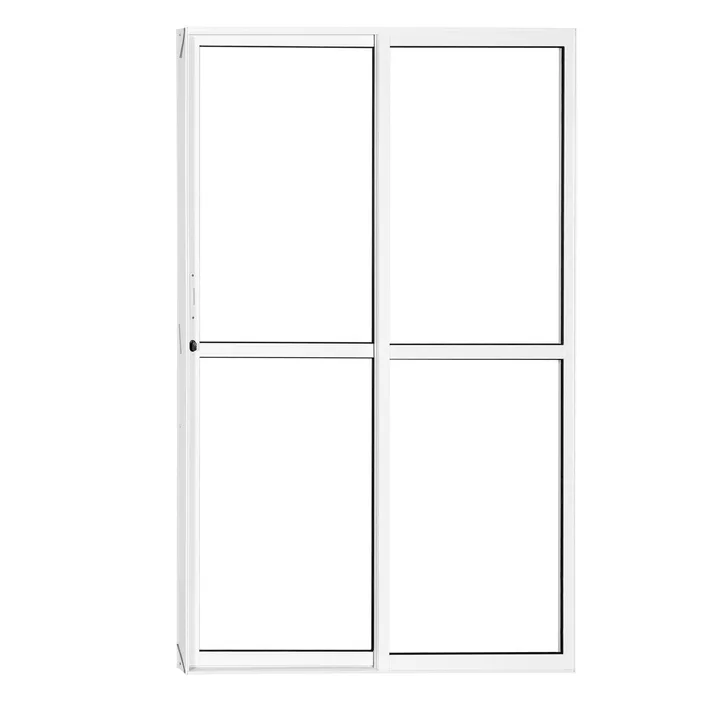 Porta Balcão de Correr Direito 2 Folhas Alumínio Pintado Branco 210x120cm Classic CRV