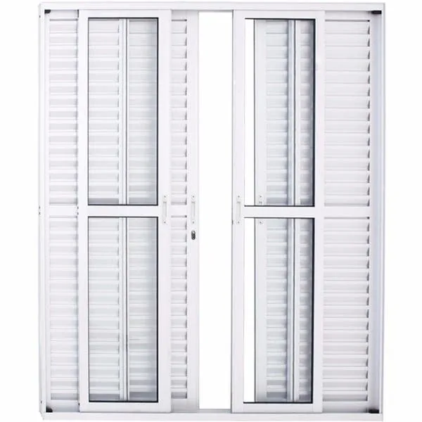 Porta Balcão De Alumínio 6 Folhas 2,10 X 2,00 Branca Linha 25 Com Fechadura