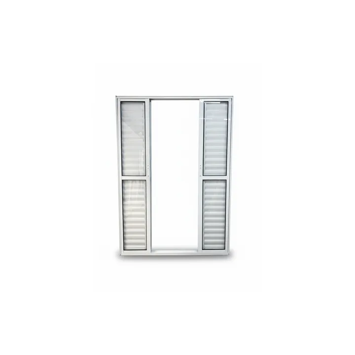 Porta Balcão 6 Folhas Aluminio Branco Com Fechadura 2,10x1,50 Linha 25