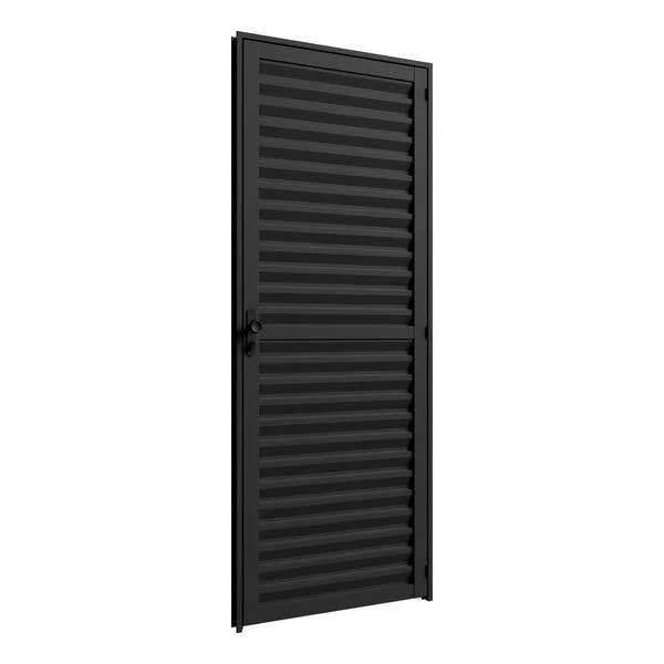 Porta Giro Laminada 0,85m X 2,15m Esquerda Em Alumínio Preto – Vitrolar