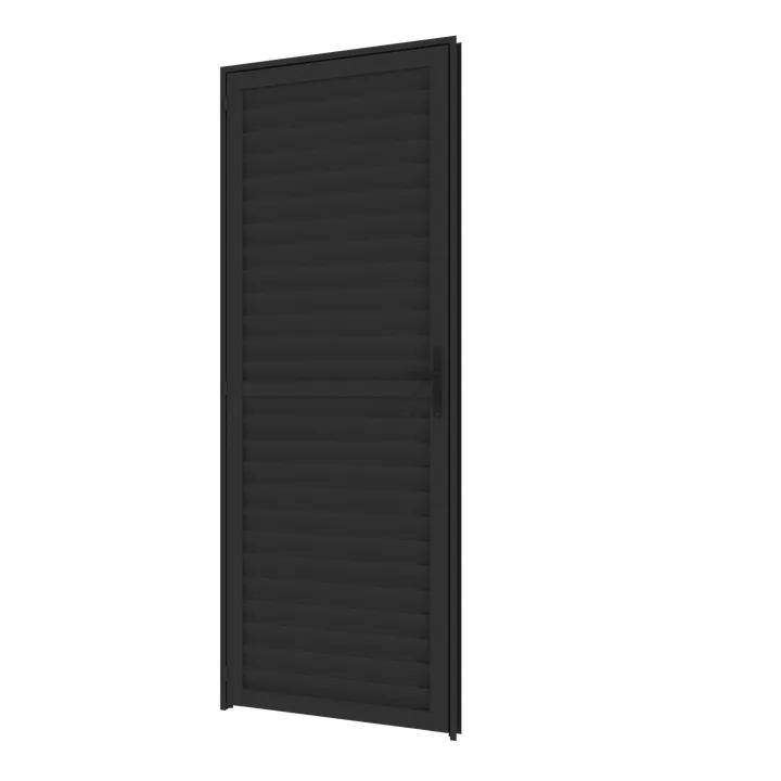 Porta Giro Laminada 0,75m X 2,15m Esquerda Em Alumínio Preto – Vitrolar