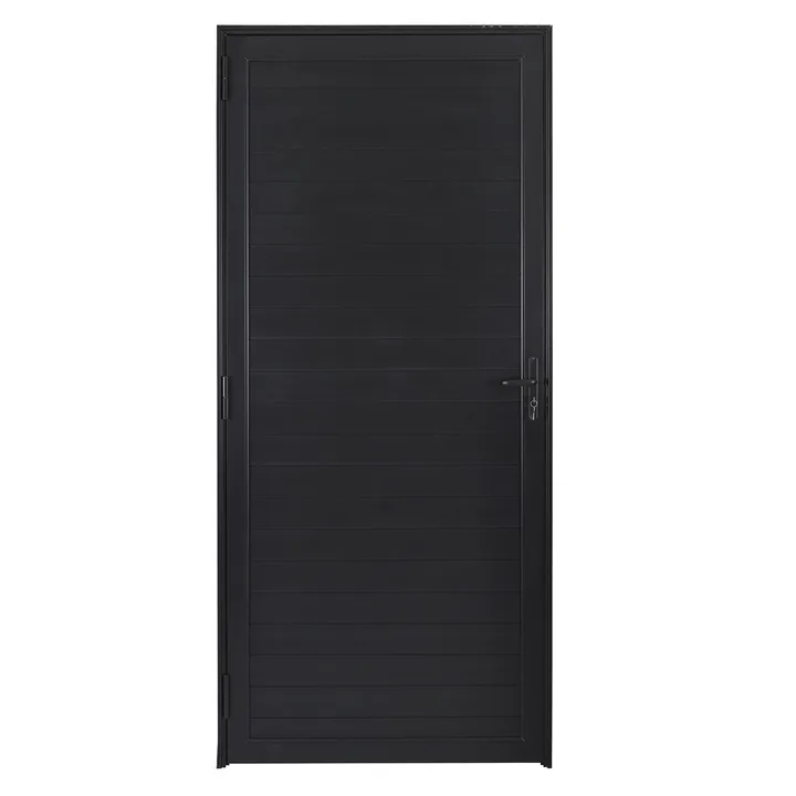 Porta Lambril de Giro Alumínio Preto 2,14x0,86m Lado Direito Linha Vivace Isoxa