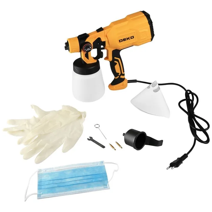 Pistola de Pintura Pulverizadora HVLP Elétrica 550W 800ml 03 Bicos e Acessórios DEKO-DKSG55K1