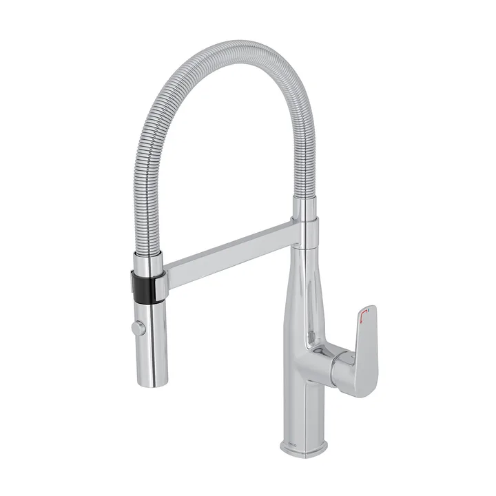 Torneira Misturador de Pia para Cozinha com Bica Alta Articulável Cromada Level Gourmet Deca
