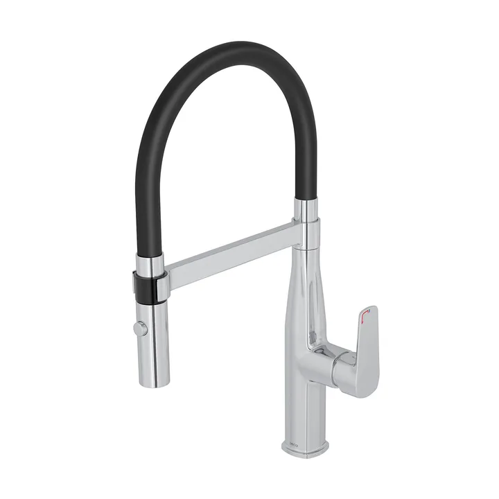 Torneira Misturador de Pia para Cozinha com Bica Alta Articulável Cromada Level Motion Deca