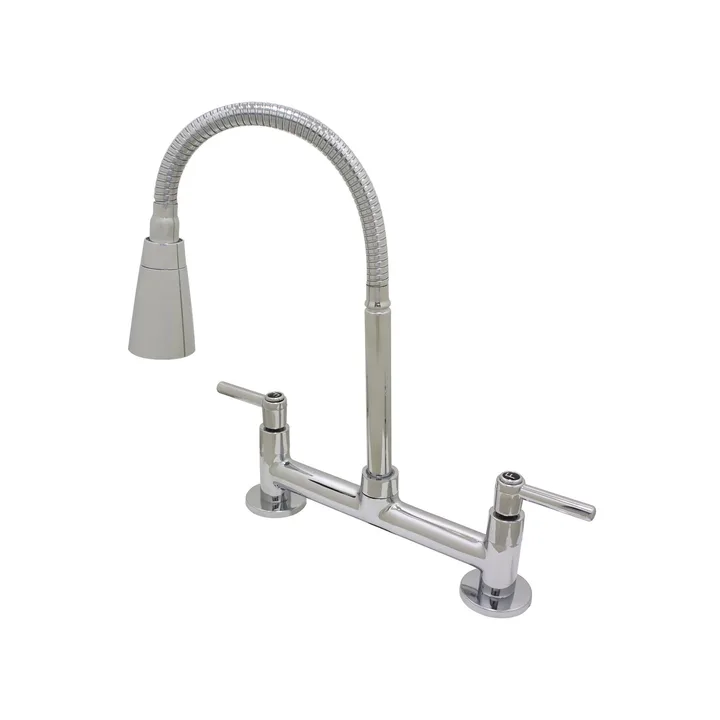 Torneira Misturador Conic Flexível Cozinha Mesa 2 Jatos Metal Luxo