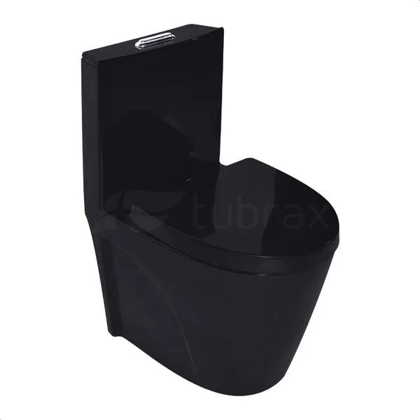 Vaso Sanitário Monobloco Completo Caixa Acoplada Privada Unio Preto - VAB0018-C