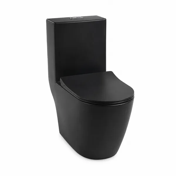 Vaso Sanitário Monobloco Budapeste Preto Caixa Acoplada Dual Flush Turbo Flushing Soft Close Stillus Home