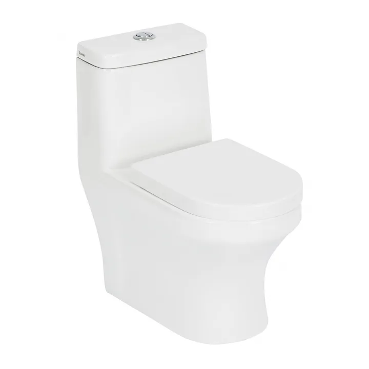 Kit Vaso Sanitário Monobloco com Assento Branco 3 e 6 litros Vittoria Luvia