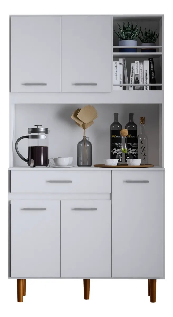 Armário De Cozinha Compacto Em Mdp Com 5 Portas Love