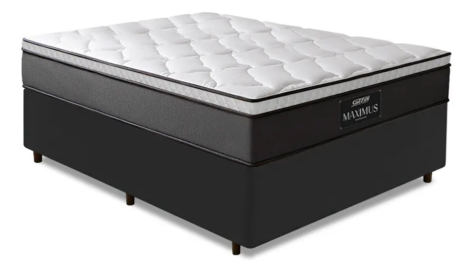 Cama Box Casal Gazin Maximus Molas Ensacadas Cinza