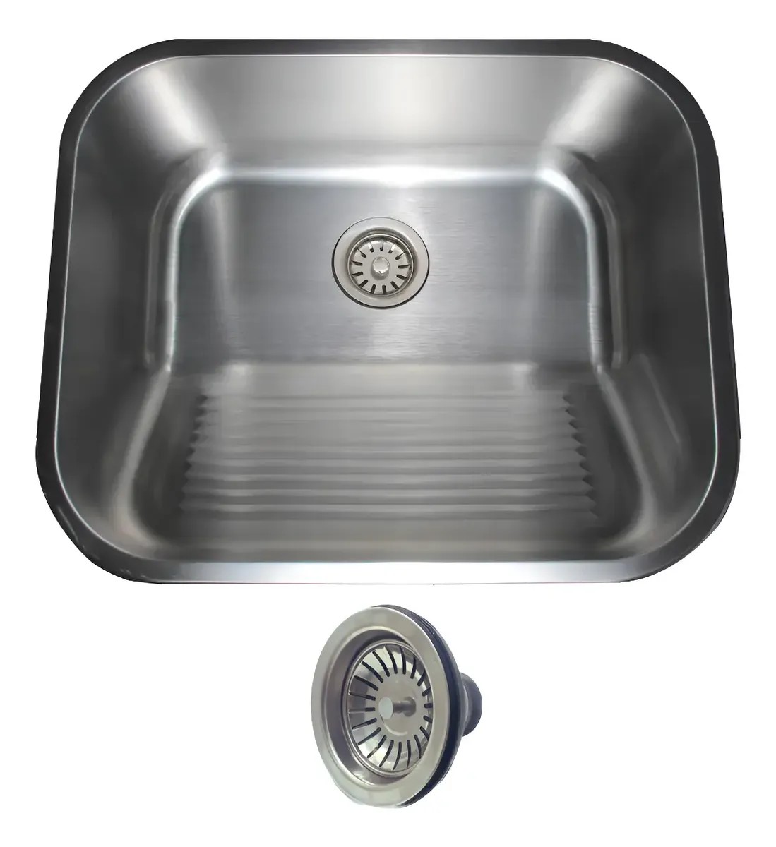 Tanque Lavanderia 55x45 Com Acessórios Aço Inox Escovado